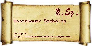 Mosztbauer Szabolcs névjegykártya